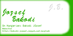 jozsef bakodi business card